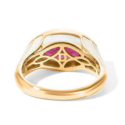 D'Joy Premium Niassa Ruby (FF) 4.00 ctw Ring in 18K Vermeil YG Over Sterling Silver (Size 6.0)