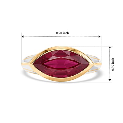 D'Joy Premium Niassa Ruby (FF) 4.00 ctw Ring in 18K Vermeil YG Over Sterling Silver (Size 6.0)