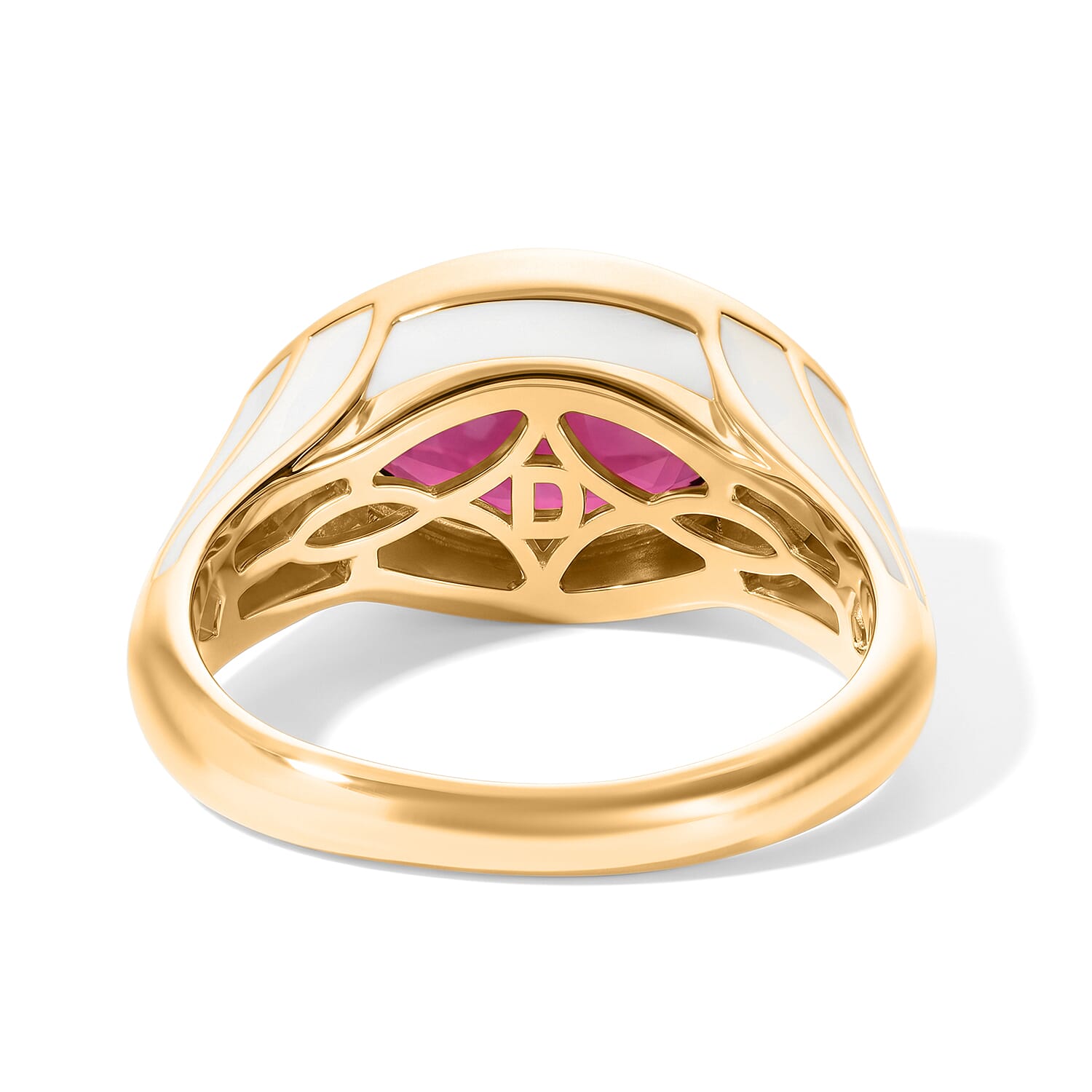 D'Joy Premium Niassa Ruby (FF) 4.00 ctw Ring in 18K Vermeil YG Over Sterling Silver (Size 7.0)