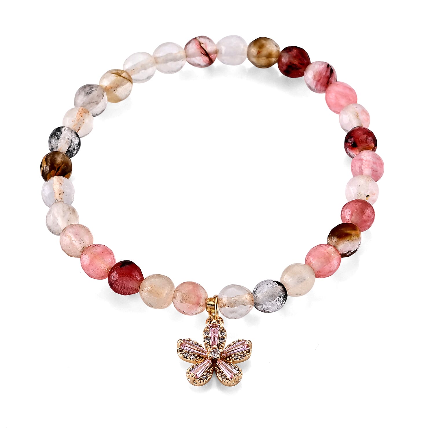Multi Gemstone 40.00 ctw Bracelet in Goldtone (6.50-7.00In)