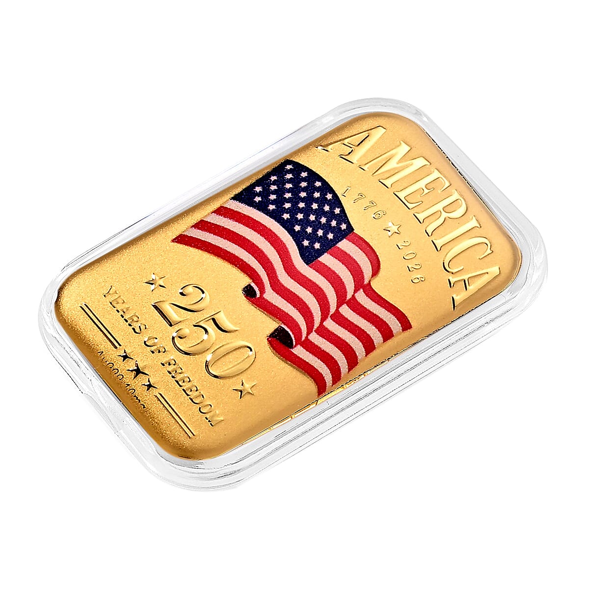 24K Gold America 250 Years of Freedom Embossed Sheet (31x45.5mm) 10mg