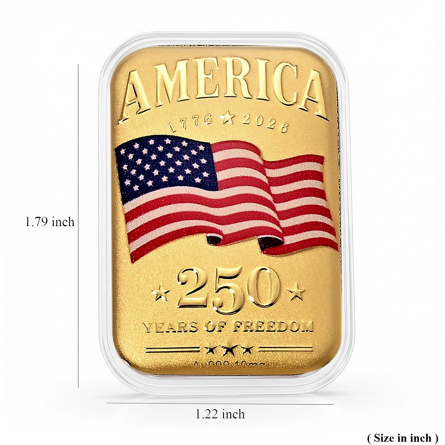 24K Gold America 250 Years of Freedom Embossed Sheet (31x45.5mm) 10mg