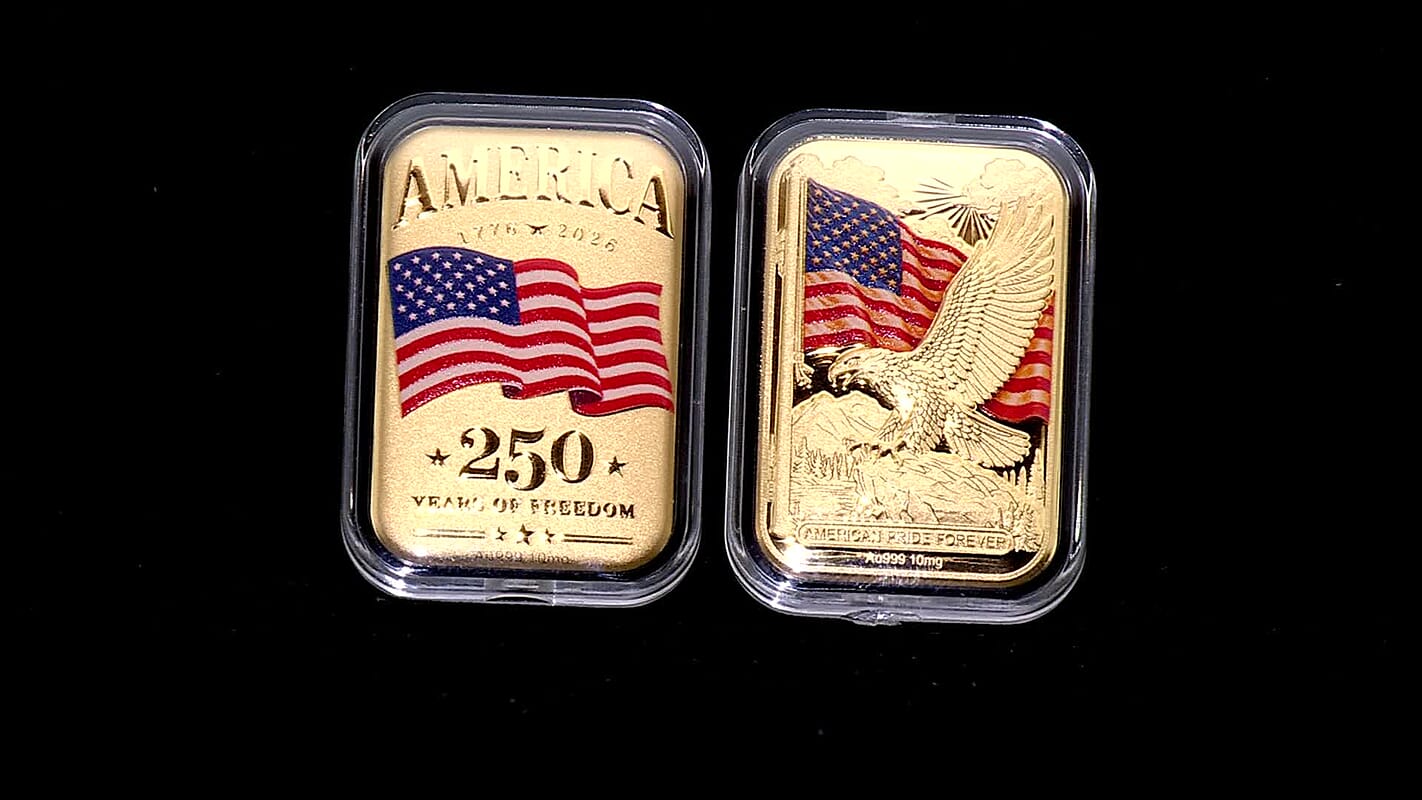 24K Gold American Pride Forever - Eagle Embossed Sheet (31x45.5mm) 10mg