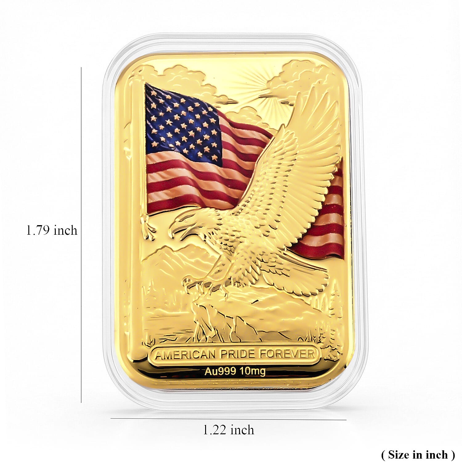 24K Gold American Pride Forever - Eagle Embossed Sheet (31x45.5mm) 10mg