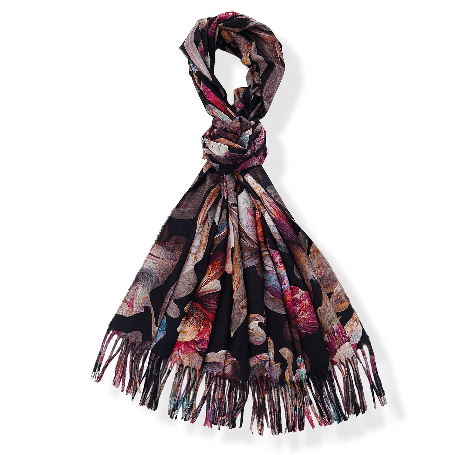 La Marey Light Green Both Side Floral Printed Pattern Scarf