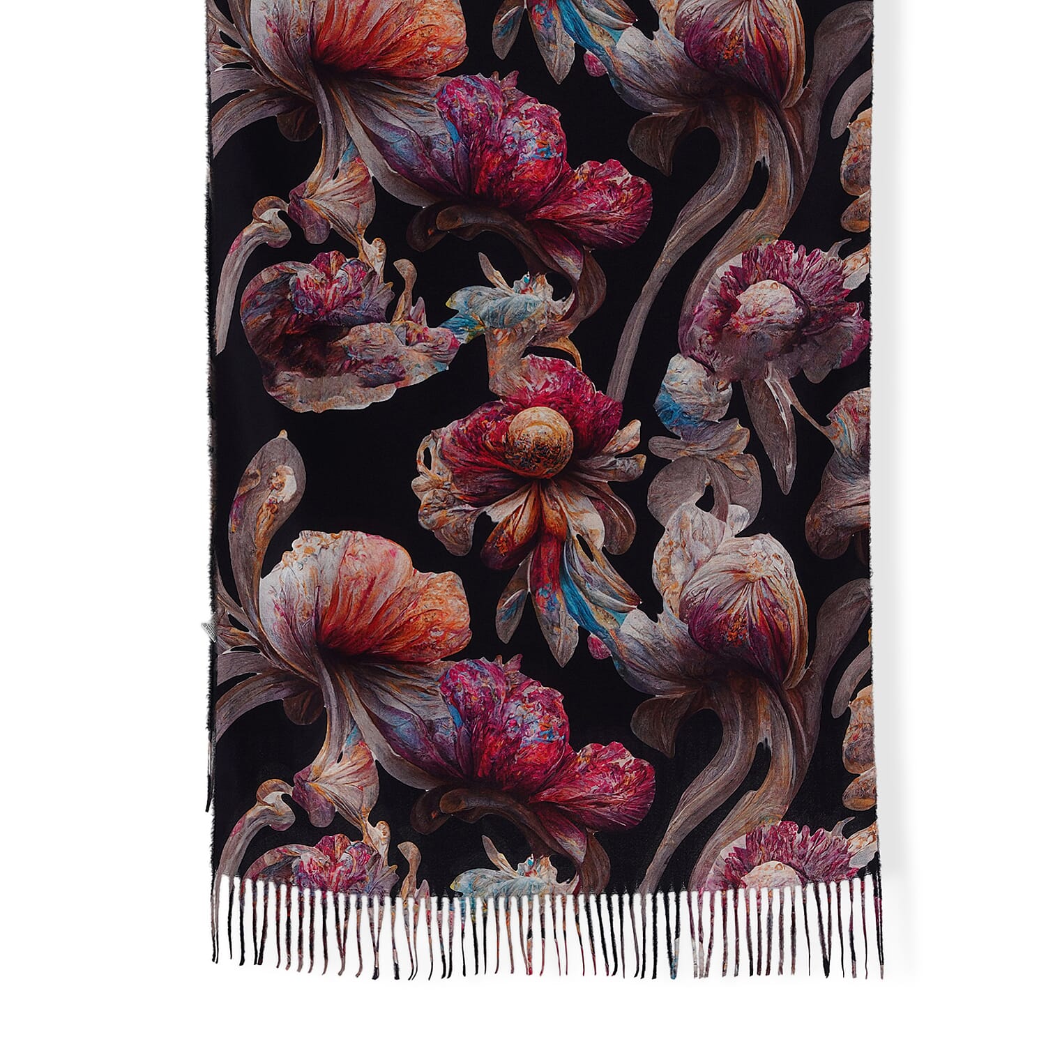 La Marey Light Green Both Side Floral Printed Pattern Scarf