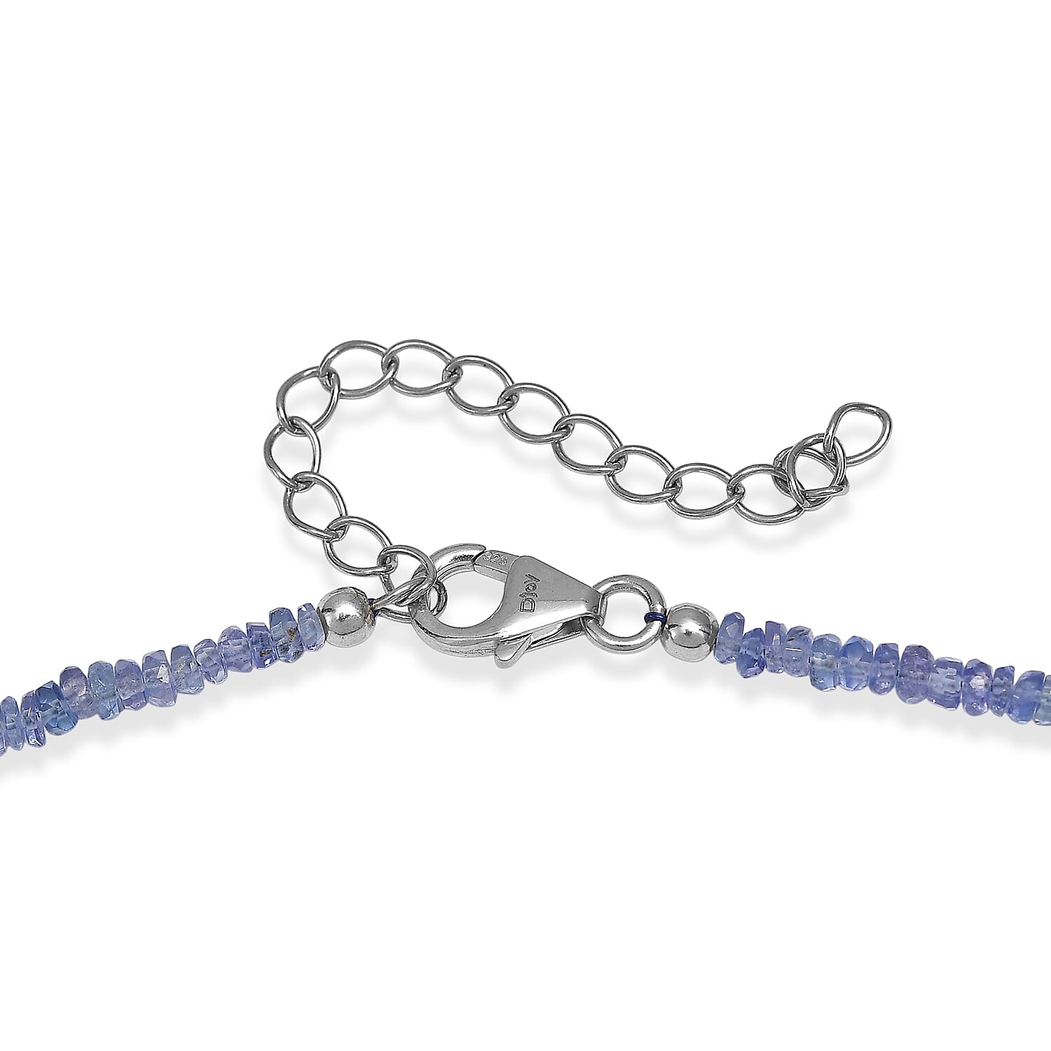 D'Joy Tanzanite  Necklace (18-20 Inches) in Rhodium OverSterling Silver 46.00 ctw