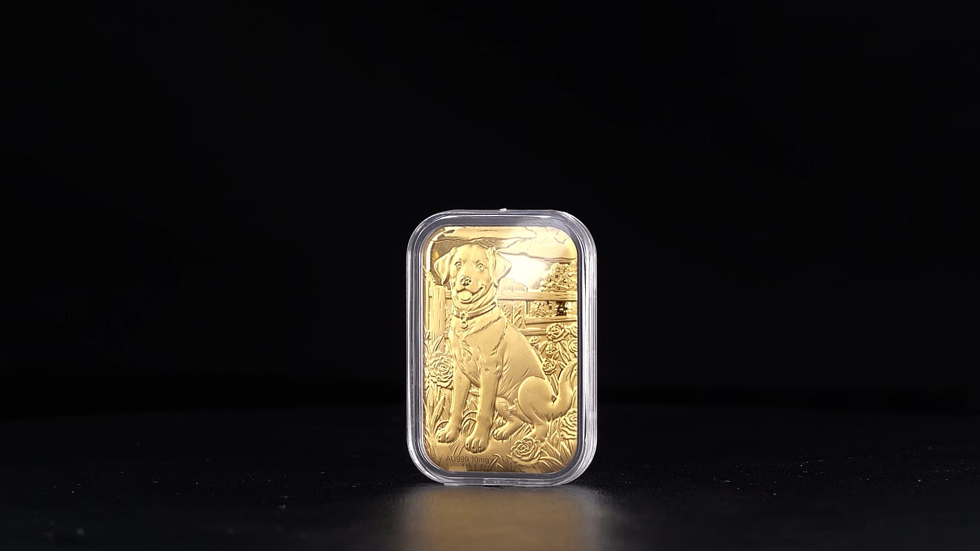 24K Gold Labrador Retriever Embossed Sheet (31x45.5mm) 10mg