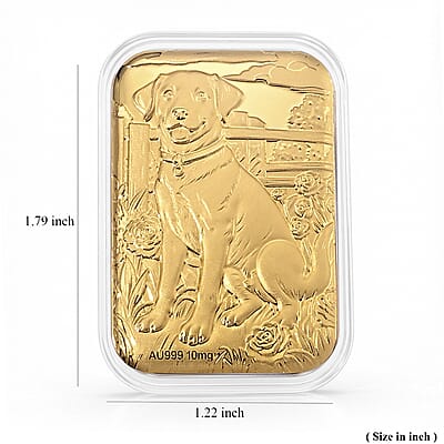 24K Gold Labrador Retriever Embossed Sheet (31x45.5mm) 10mg
