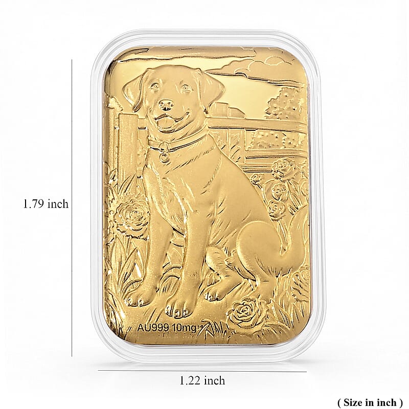 24K Gold Labrador Retriever Embossed Sheet (31x45.5mm) 10mg