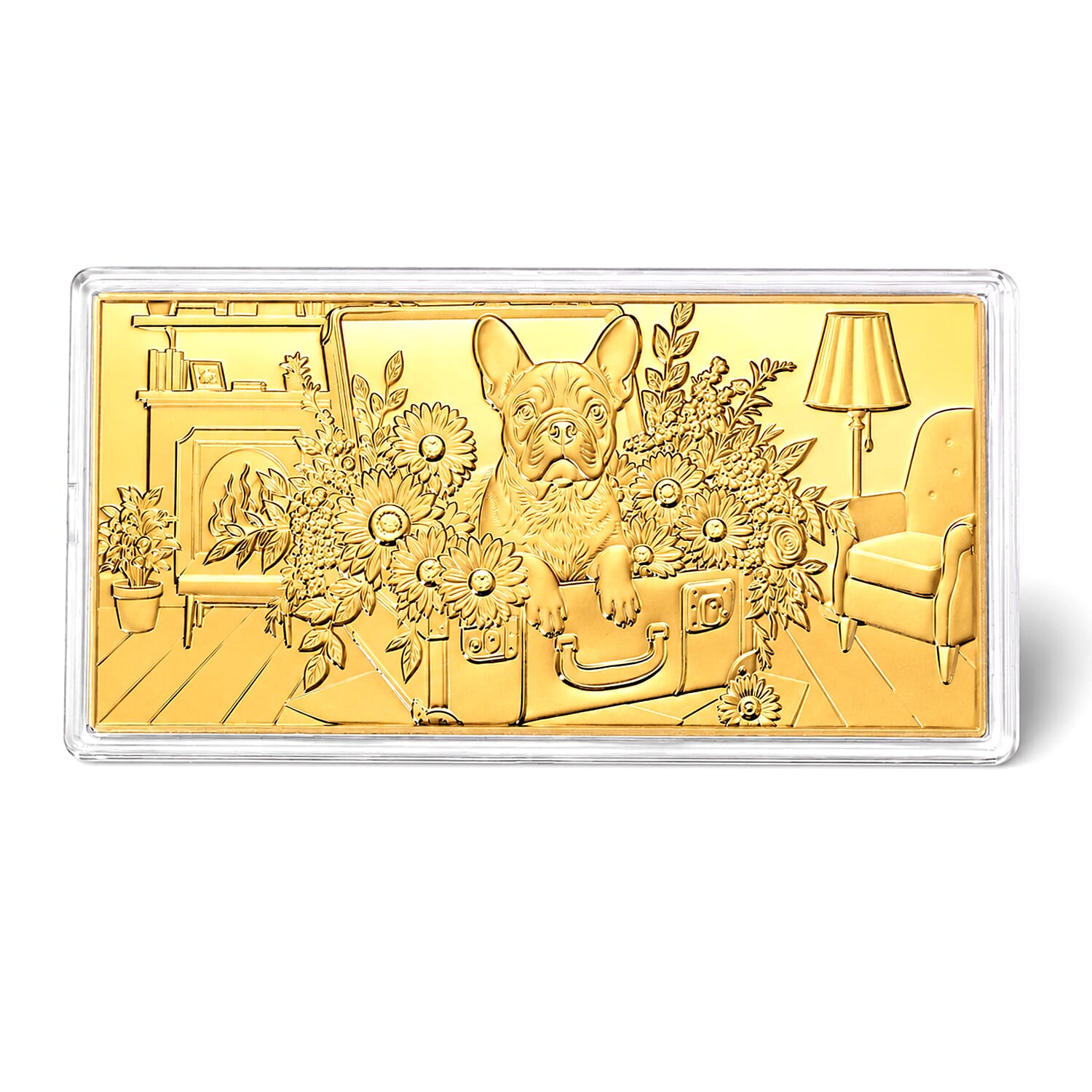 24K Gold French Bulldog Embossed Sheet (31x45.5mm) 100mg