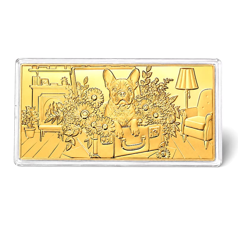 24K Gold French Bulldog Embossed Sheet (31x45.5mm) 100mg