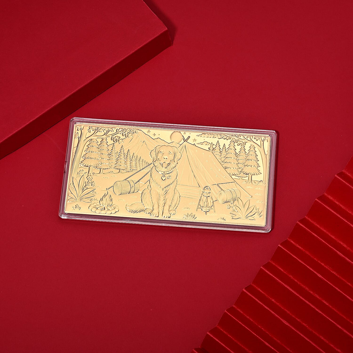 24K Gold French Bulldog Embossed Sheet (31x45.5mm) 100mg