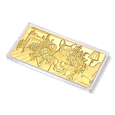 24K Gold French Bulldog Embossed Sheet (31x45.5mm) 100mg