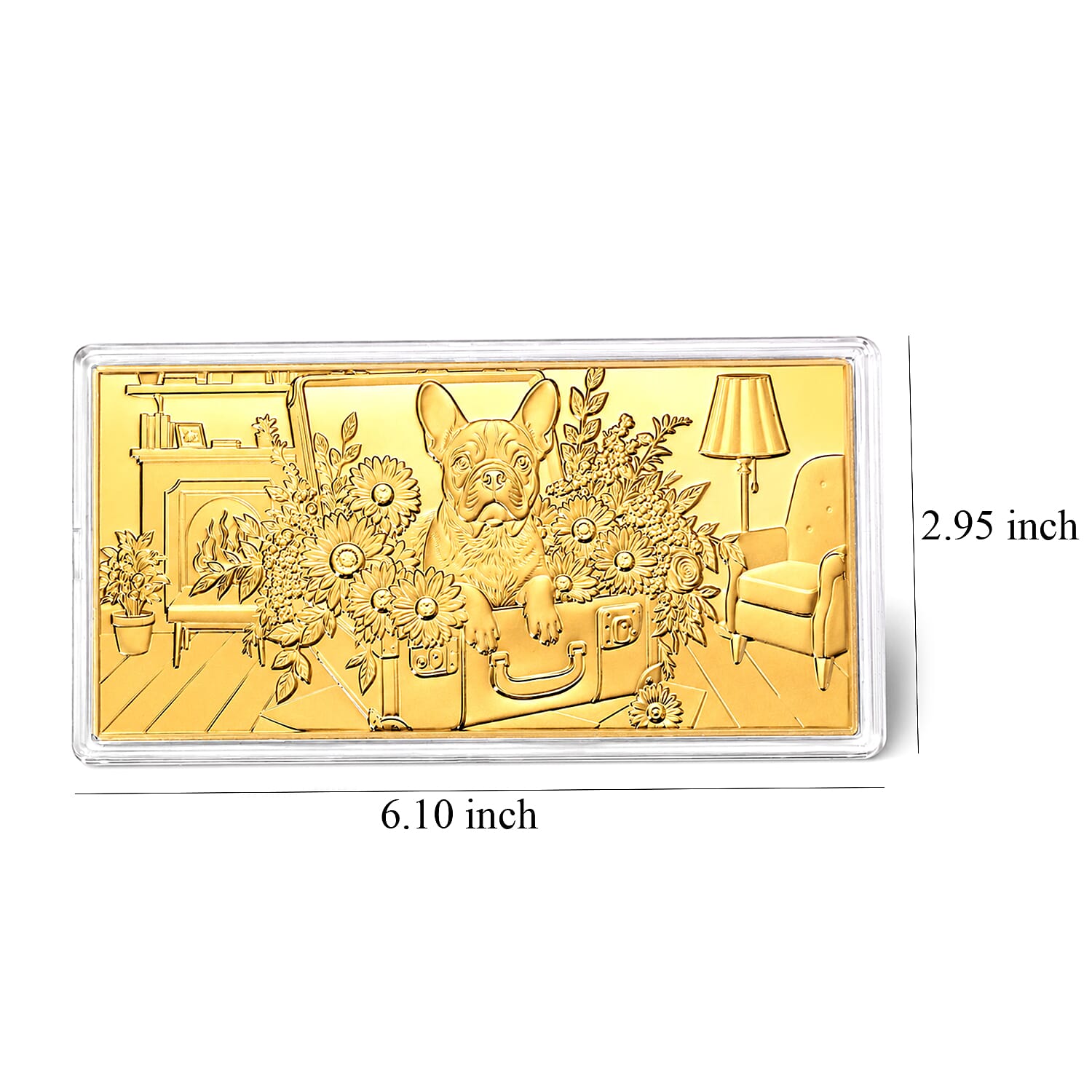 24K Gold French Bulldog Embossed Sheet (31x45.5mm) 100mg