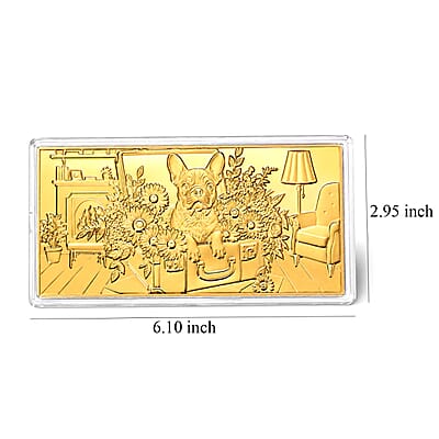 24K Gold French Bulldog Embossed Sheet (31x45.5mm) 100mg