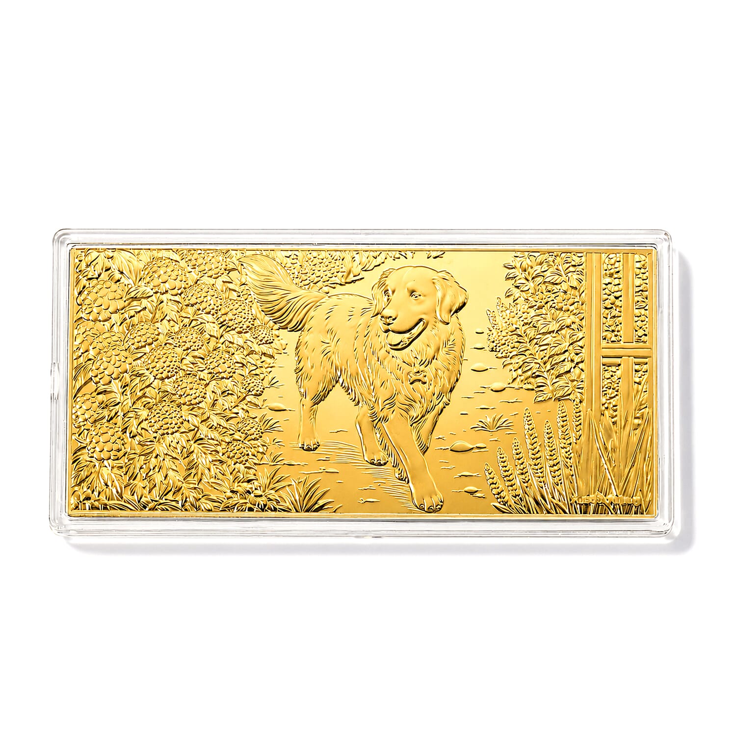 24K Gold Labrador Retriever Garden Embossed Sheet (31x45.5mm) 100mg