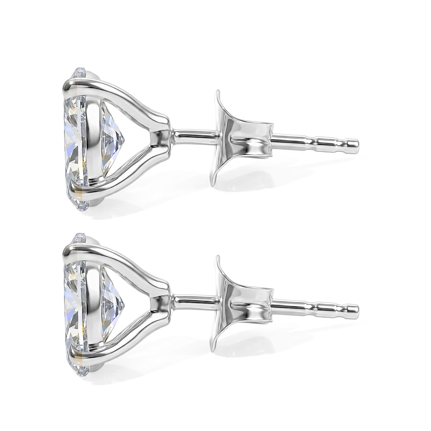 SGL Certified Luxuriant Lab Grown Diamond E-F VS 2.00 ctw Solitaire Stud Earrings in 10K White Gold