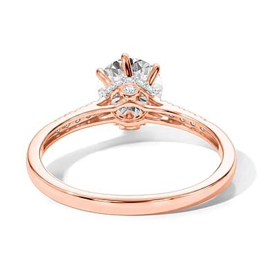 D'Joy 120 Facet Moissanite 2.30 ctw Ring in 18K Vermeil Rose Gold Over Sterling Silver (Size 4.0)