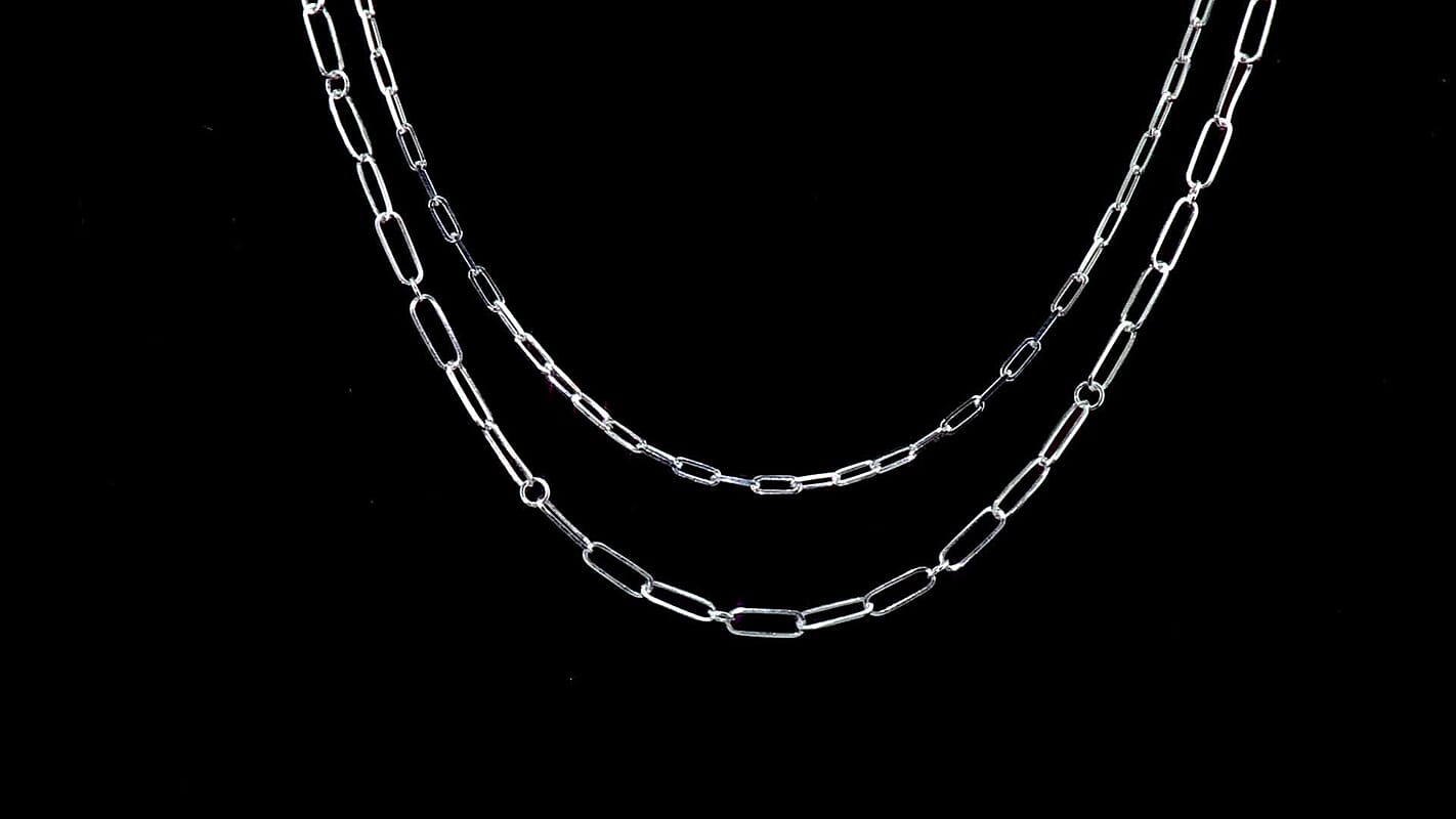 Paperclip Chain Necklace in Sterling Silver 5.70 Grams 18 Inches