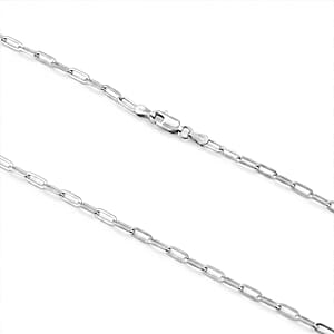 Paperclip Chain Necklace in Sterling Silver 5.70 Grams 18 Inches 