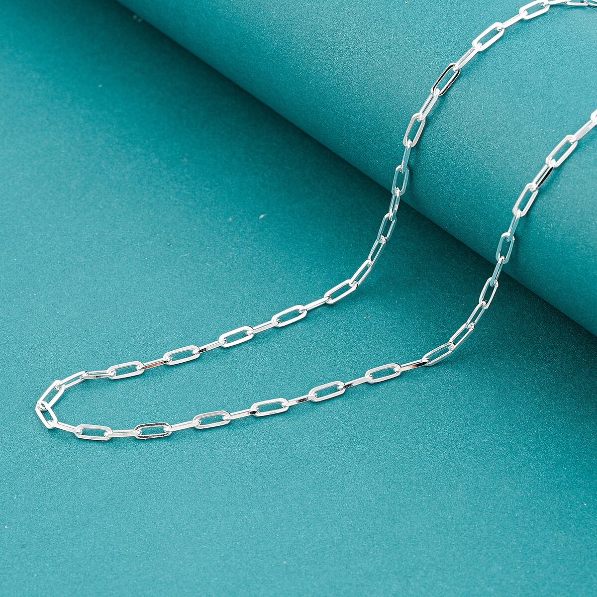 Ankur's Treasure Chest Paperclip Chain Necklace in Sterling Silver 6.30 Grams 20 Inches  image number 1