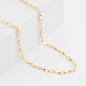 Ankur's Treasure Chest Paperclip Chain Necklace in 14K Yellow Gold Over Sterling Silver 5.25 Grams 16 Inches 