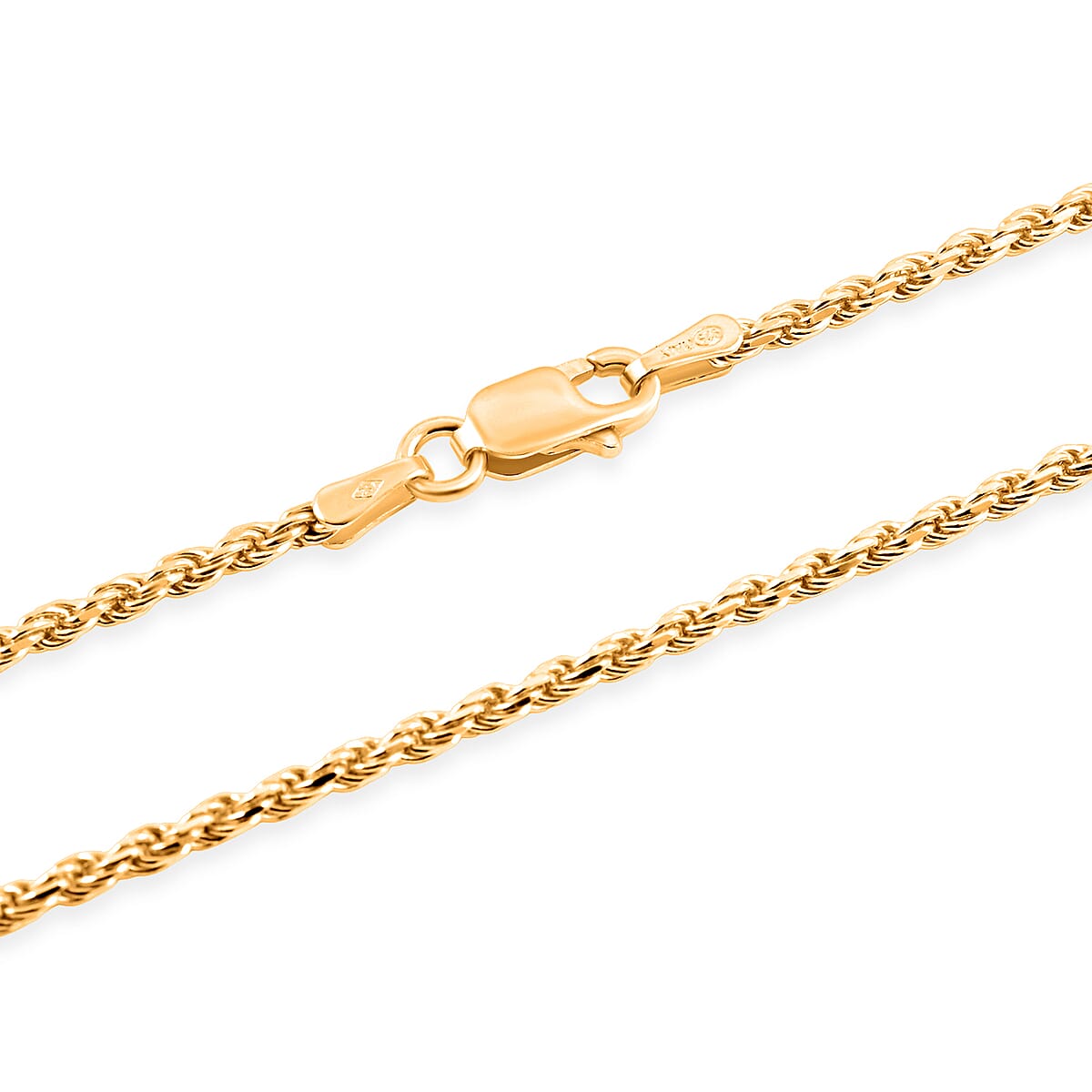 Rope Chain Necklace in 14K Yellow Gold Over Sterling Silver 6.75 Grams 20 Inches  image number 3