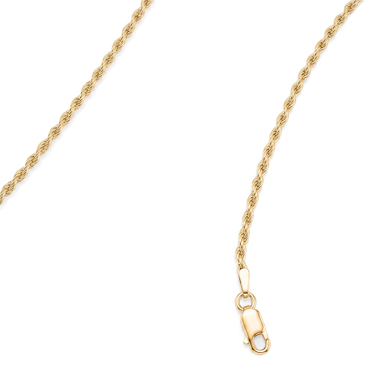 Rope Chain Necklace in 14K Yellow Gold Over Sterling Silver 7.40 Grams 22 Inches  image number 4