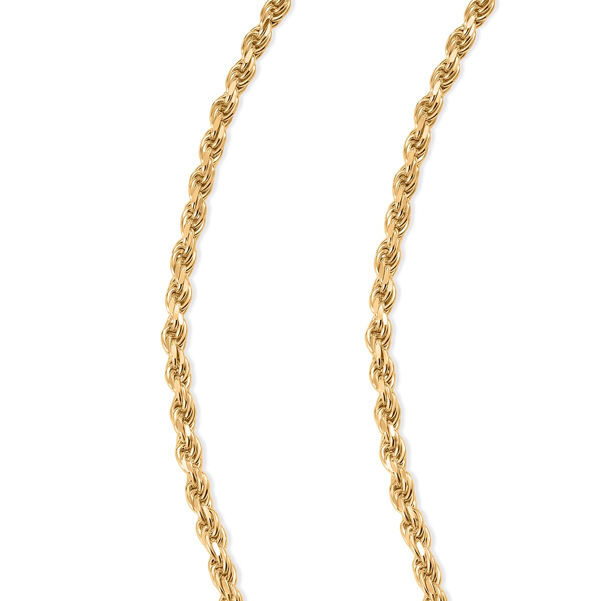 Rope Chain Necklace in 14K Yellow Gold Over Sterling Silver 8.0Grams 24 Inches  image number 3