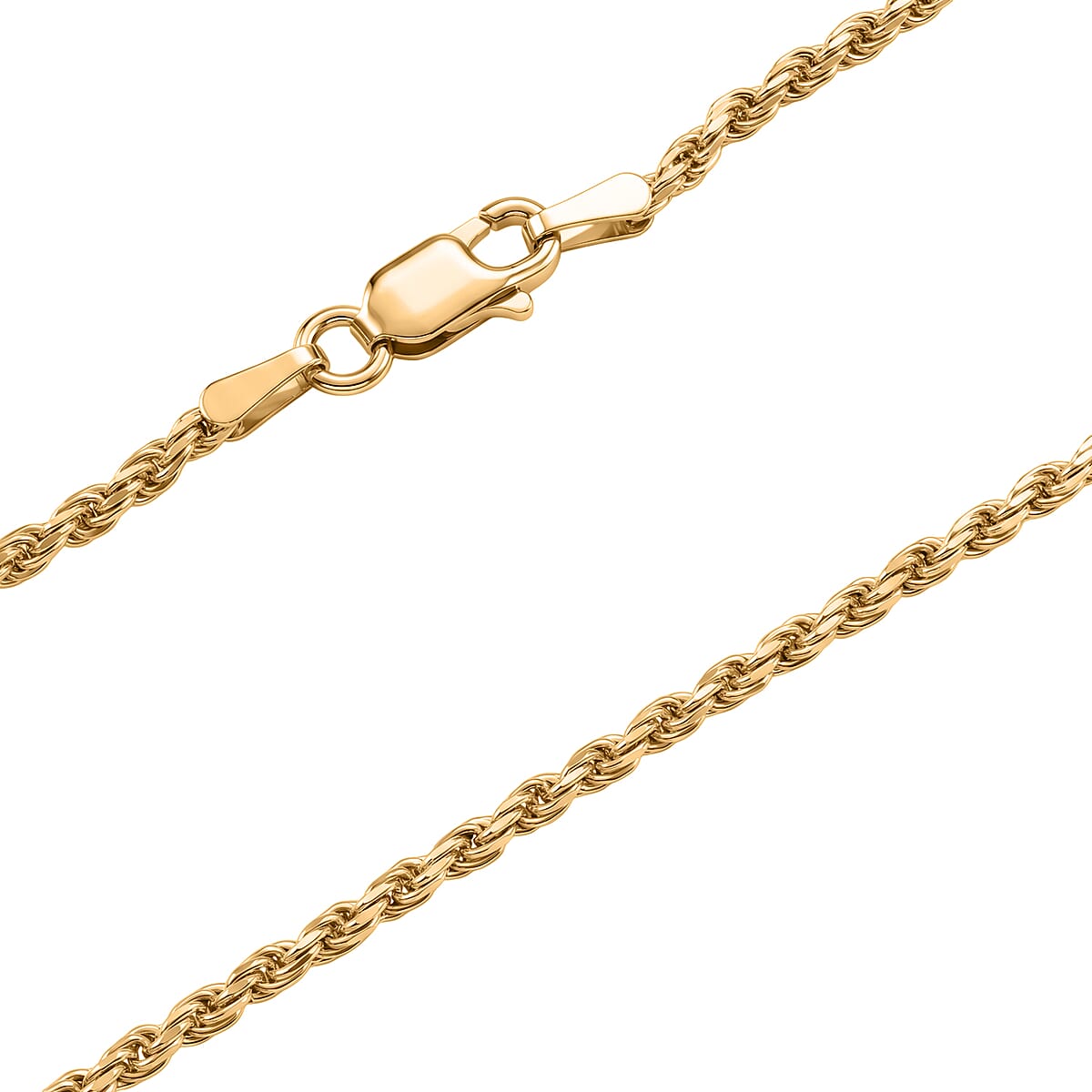 Rope Chain Necklace in 14K Yellow Gold Over Sterling Silver 8.0Grams 24 Inches  image number 4