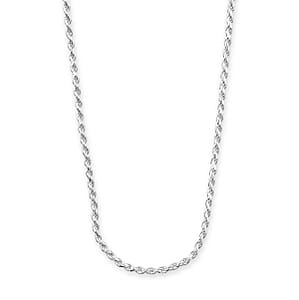 Rope Chain Necklace in Sterling Silver 6.80 Grams 20 Inches 