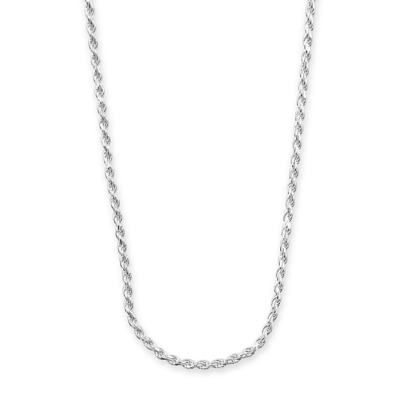 Rope Chain Necklace in Sterling Silver 6.80 Grams 20 Inches