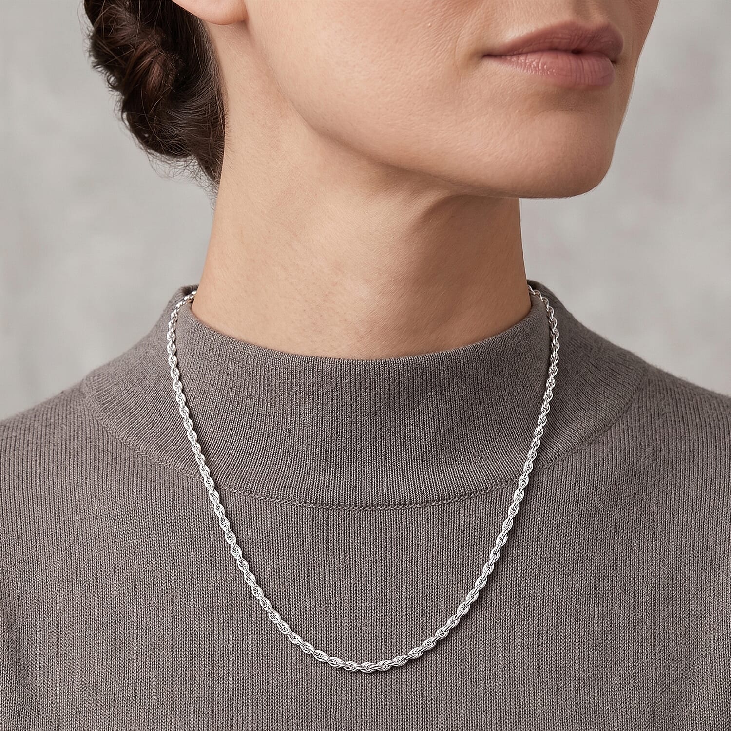 Rope Chain Necklace in Sterling Silver 6.80 Grams 20 Inches