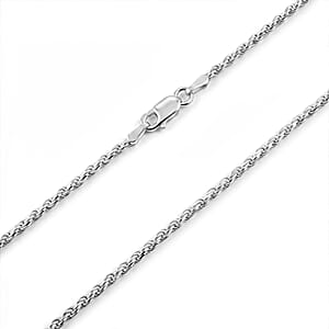 Rope Chain Necklace in Sterling Silver 6.80 Grams 20 Inches 