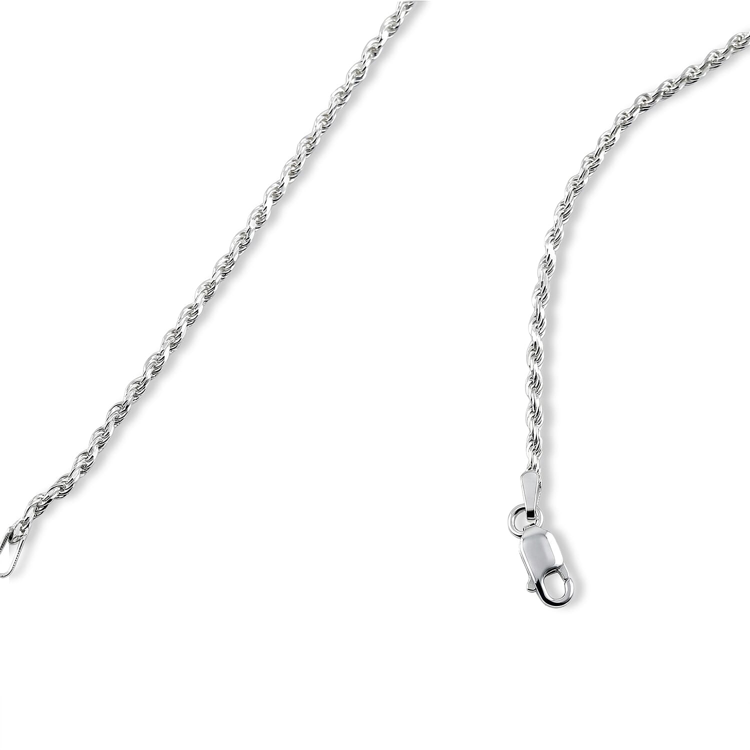 Rope Chain Necklace in Sterling Silver 6.80 Grams 20 Inches