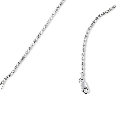 Rope Chain Necklace in Sterling Silver 6.80 Grams 20 Inches