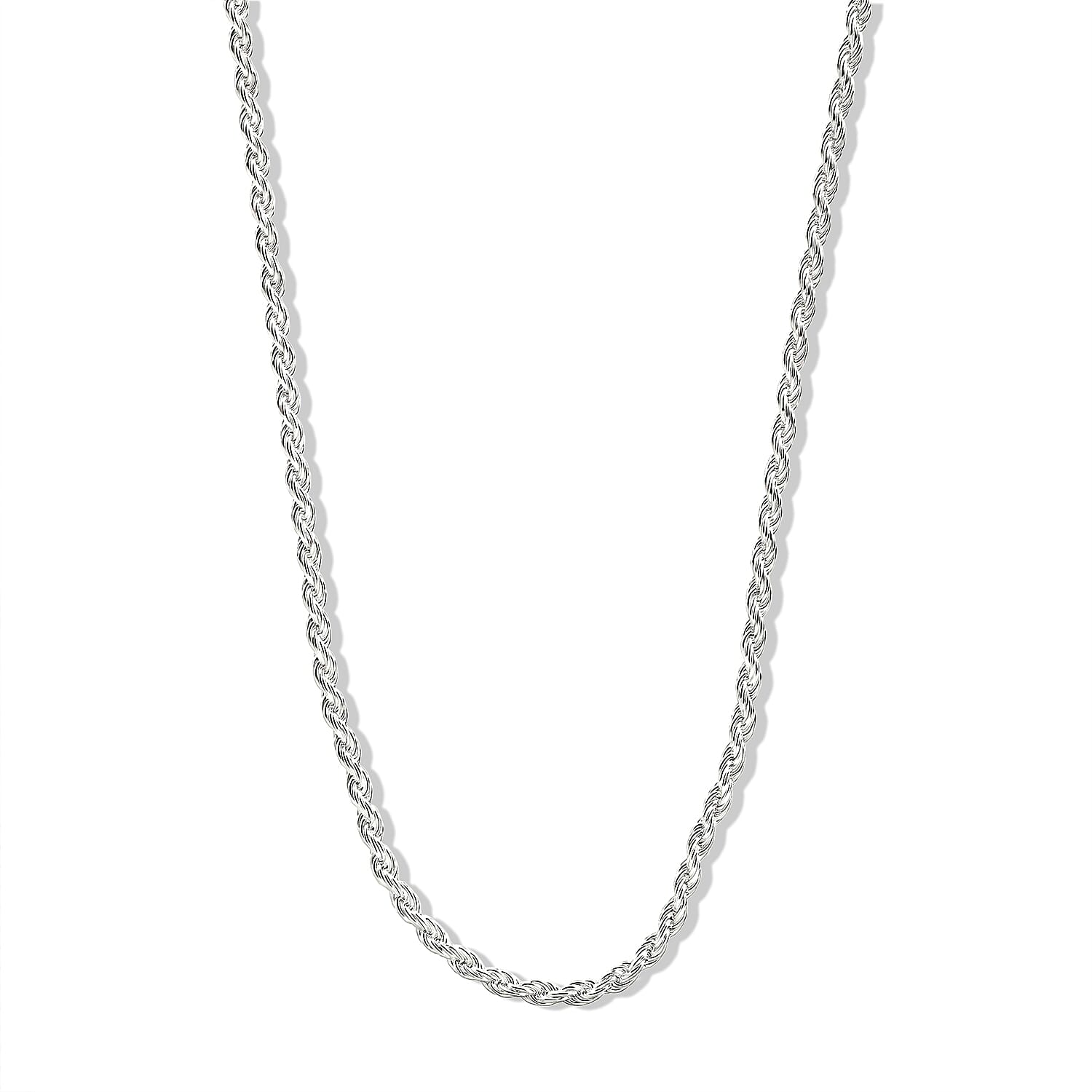 Rope Chain Necklace in Sterling Silver 7.50 Grams 22 Inches