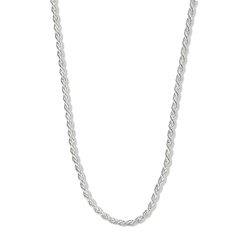 Rope Chain Necklace in Sterling Silver 7.50 Grams 22 Inches
