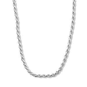 Rope Chain Necklace in Sterling Silver 8.0 Grams 24 Inches 