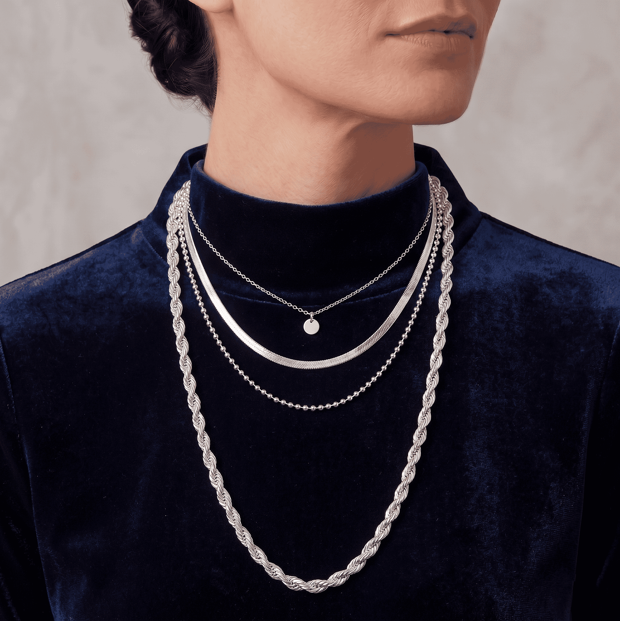 Rope Chain Necklace in Sterling Silver 8.0 Grams 24 Inches