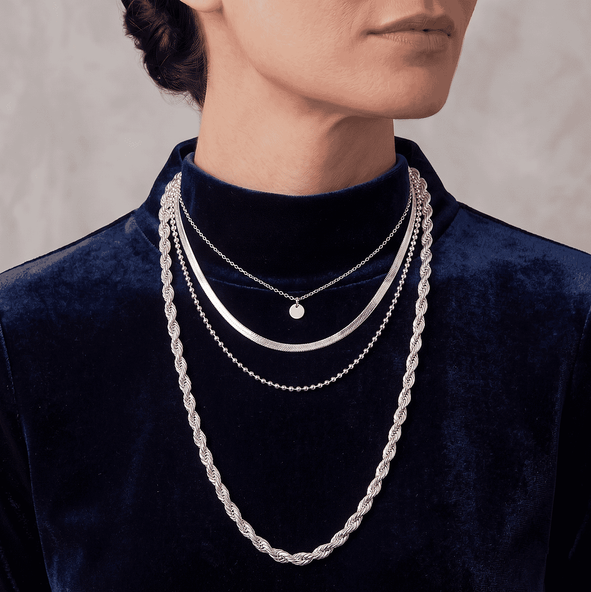 Rope Chain Necklace in Sterling Silver 8.0 Grams 24 Inches  image number 2