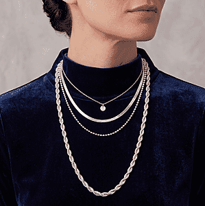 Rope Chain Necklace in Sterling Silver 8.0 Grams 24 Inches 