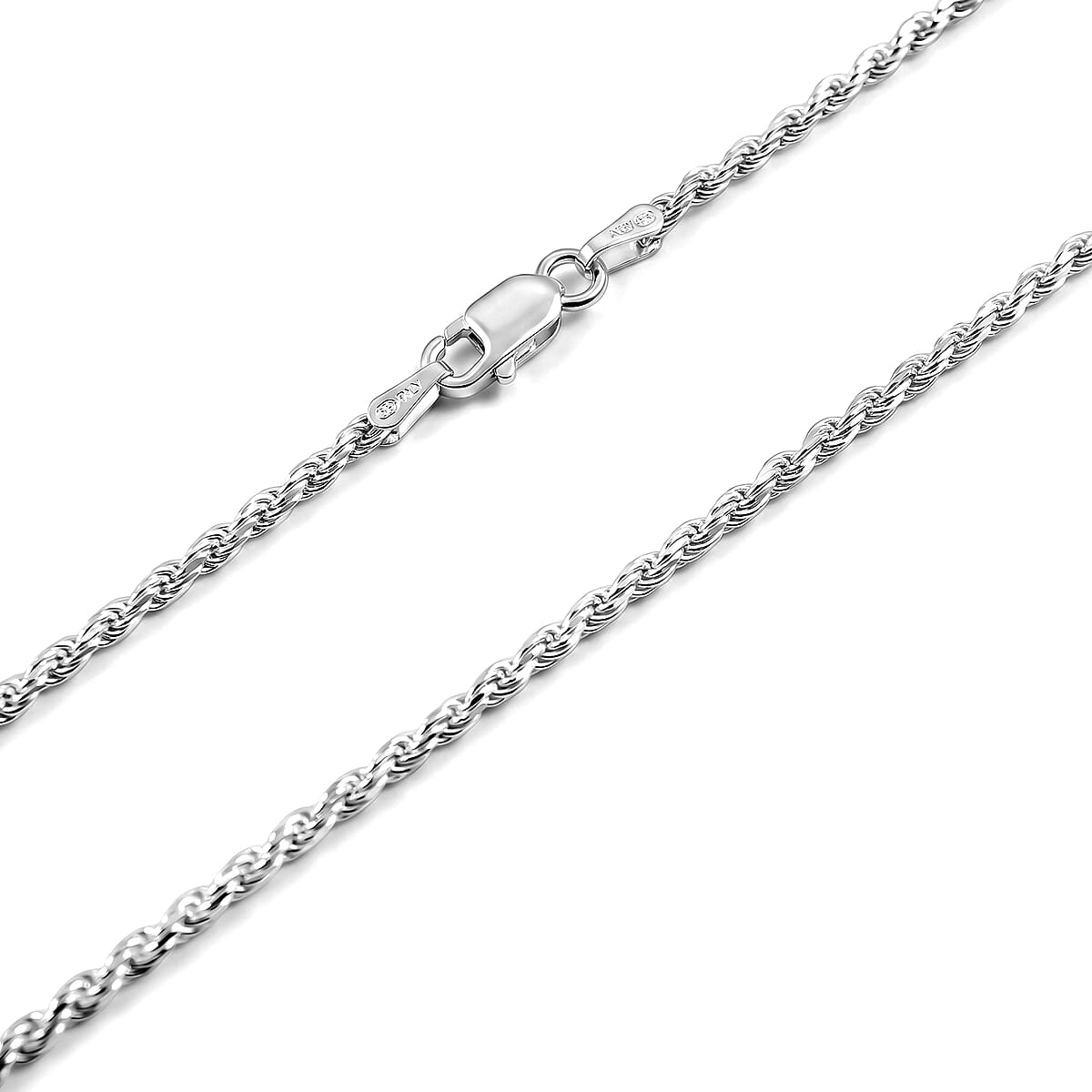 Rope Chain Necklace in Sterling Silver 8.0 Grams 24 Inches  image number 3