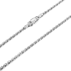Rope Chain Necklace in Sterling Silver 8.0 Grams 24 Inches 