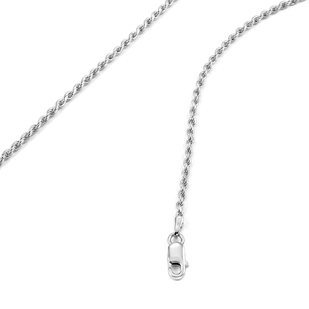 Rope Chain Necklace in Sterling Silver 8.0 Grams 24 Inches  image number 4