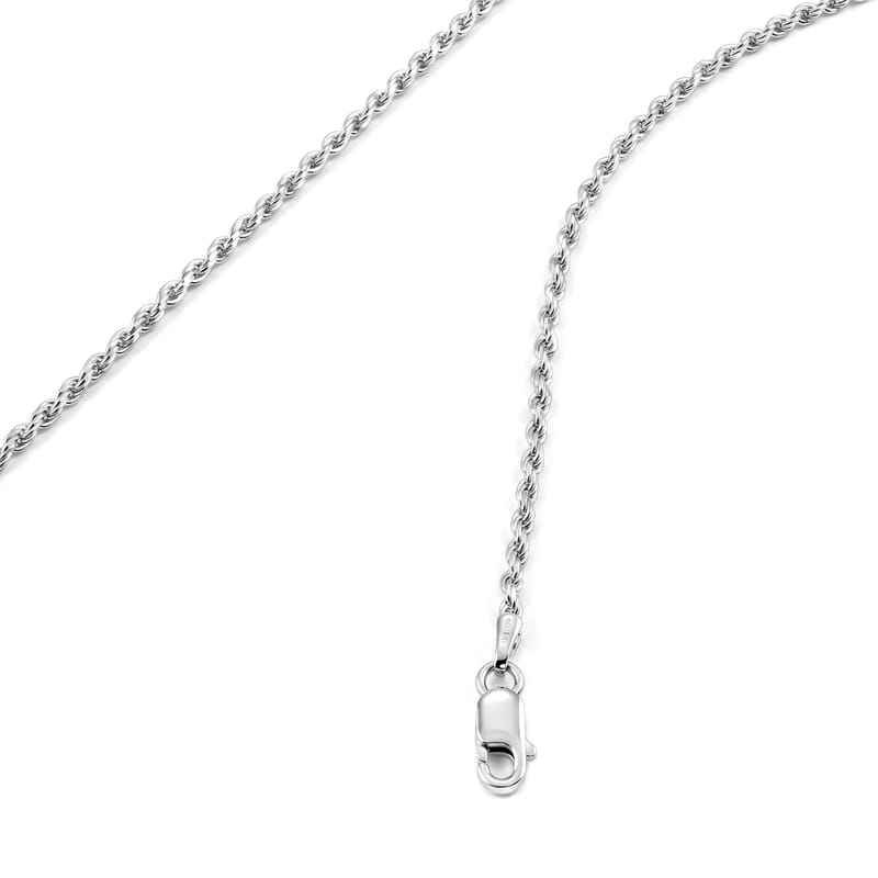 Rope Chain Necklace in Sterling Silver 8.0 Grams 24 Inches