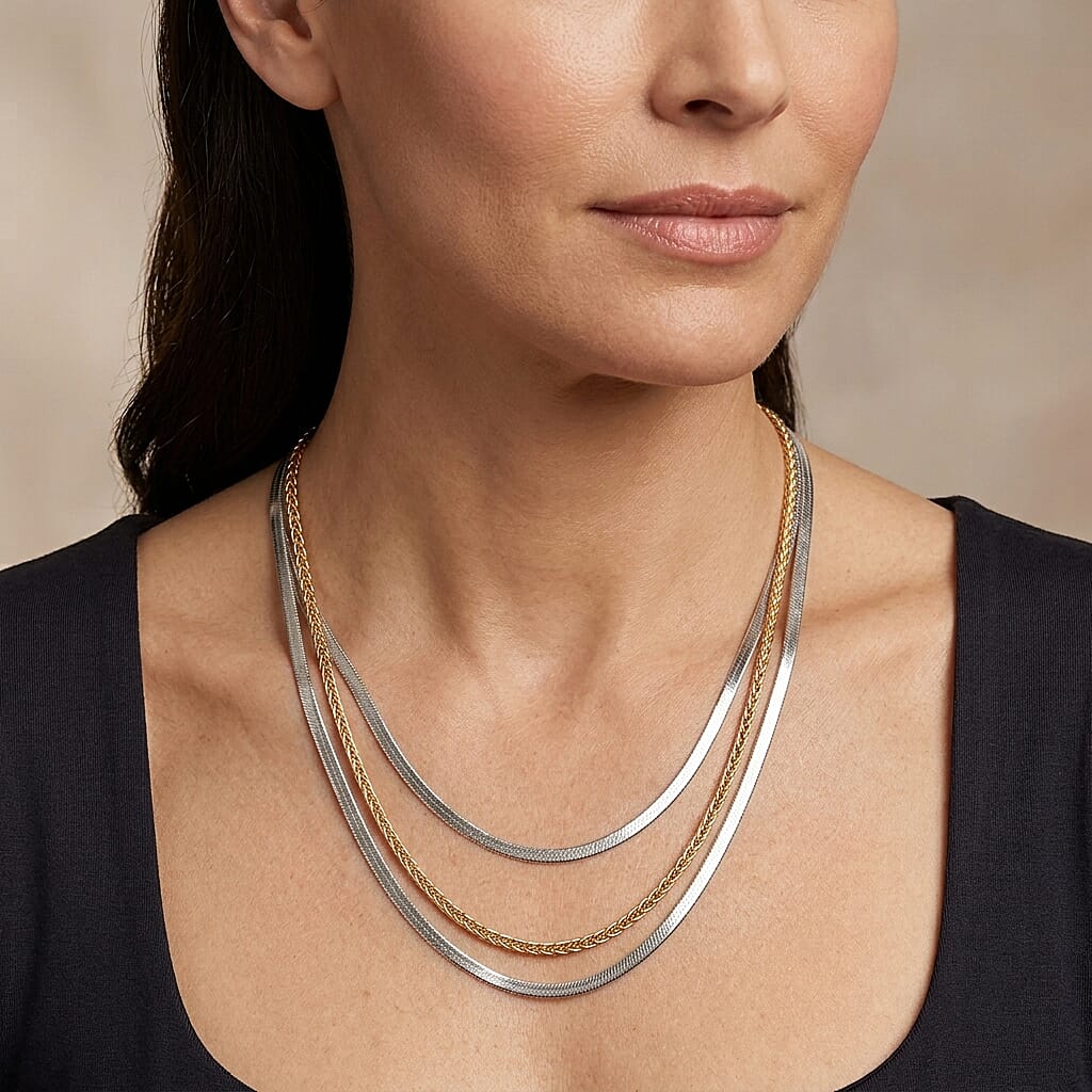 Diamond-cut Palm Chain Necklace in 14K Yellow Gold Over Sterling Silver 12.0 Grams 20 Inches