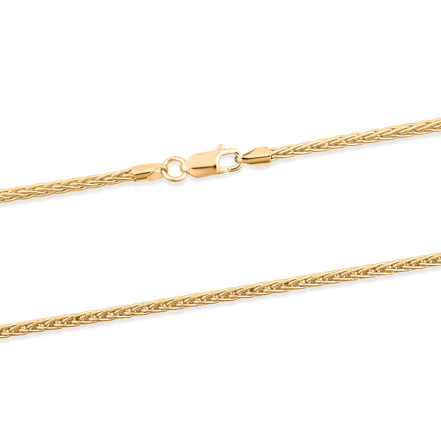 Diamond-cut Palm Chain Necklace in 14K Yellow Gold Over Sterling Silver 12.0 Grams 20 Inches