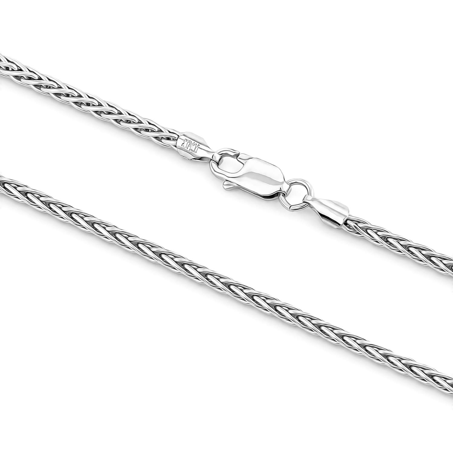 Diamond-cut Palm Chain Necklace in Sterling Silver 13.20 Grams 22 Inches